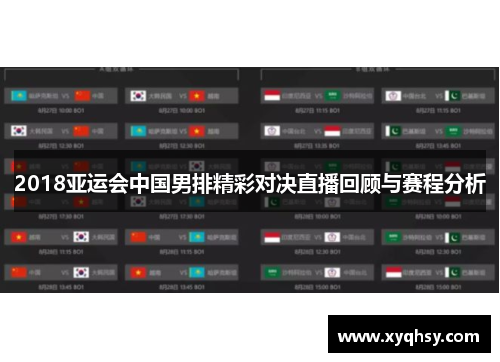 2018亚运会中国男排精彩对决直播回顾与赛程分析